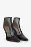 Jimmy Choo Black Patent Leather Mesh 'Kix' Ankle Boots Size 41