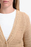 Vince Beige Crochet Knit Cardigan Size Medium