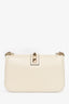 Valentino White Leather Rockstud Glam Lock Medium Shoulder Bag