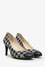 Pre-loved Chanel™ Black/White Tweed Cap Toe Heel Size 37