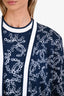 Pre-Loved Chanel™ 2019 Blue/White Floral Print Long Knit Open CC Cardigan Size 42