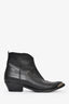Golden Goose Black Leather Embroidered Western Boots Size 38.5