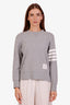 Thom Browne Grey Cotton 4 Bar Crewneck Sweatshirt Size 2
