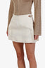 Gucci Cream Linen Horsebit Mini Skirt Size 38