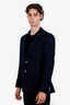 Tombolini Navy Virgin Wool Single Breasted Jacket Size 52