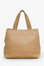 Pre-loved Chanel™ 2002-03 Beige Lambskin Turnlock CC 2Way Tote Bag With Strap