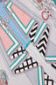 Hermès Red/Multicolour Cashmere Silk 'Bouquets Sellier' Triangle Scarf