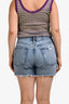 Agolde Light Blue Frayed Hem Denim Shorts Size 31