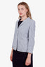 Weekend By Max Mara Blue/White Pinstripe Cotton Blazer Size 6
