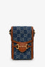 Gucci Blue/Brown Denim GG Horsebit 1955 Mini Crossbody Bag