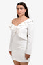 Cushnie Et Ochs White Ruffle One Sleeve Mini Dress Size 10