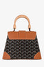 Goyard 2019 Black Goyardine Brown Leather Saigon PM with Strap