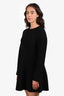 Theory Black Wool Cashmere Flounce Mini Dress Size M