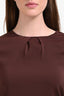 Brunello Cucinelli Brown Silk Long Sleeve Tunic Dress Size Small