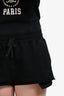 Miu Miu 2023 Black Logo Drawstring Shorts Size 42