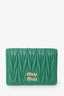 Miu Miu Green Matelassé Nappa Leather Small Wallet