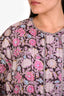 Étoile Isabel Marant Pink Multicolour Gelio Floral Print Quilted Jacket Size 44