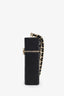 Pre-loved Chanel™ 2021 Black Caviar Quilted CC Lipstick Case with Gold Chain