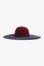 Maison Michel Grey/Burgundy Felt Fedora Hats Size M