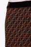 Fendi Brown FF Logo Midi Skirt Size 42