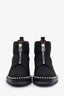 Alexander Wang Black Nylon Zip-Up Studded Ankle Boots Size 38.5