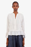 Ulla Johnson Cream Silk Ruffle Blouse Size 4