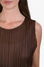 Pleats Please Issey Miyake Brown Sleeveless Dress Size 5