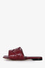 Bottega Veneta Burgundy Leather 'Lido' Slide Size 35.5