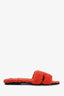 Hermès Orange Shearling 'Oran' Sandals Size 37