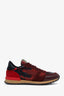 Valentino Red Leather Camo Print Rockstud Sneakers Size 39