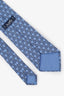 Hermès Light Blue Pattern Silk Tie