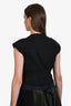 Rick Owens Black Mixed Media Cropped Leather Vest Size 10
