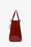 Christian Dior 2014 Red Patent Leather Medium Lady Dior With Strap