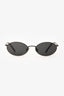 Brunello Cucinelli Black Oval Titanium Sunglasses