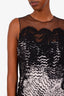 Teri Jon Black/White Lace Patterned Midi Dress Size 6
