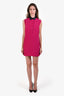 Gucci Fuchsia Pink/Black Silk Pleated Dress Size 38