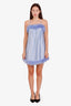 Sleeper Blue Turkey Feathered Mini Dress Size S