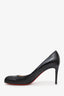 Christian Louboutin Black Leather Round Toe Heels Size 42