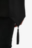 Salvatore Ferragamo Black Single Breasted Blazer with Tassel Scarf Size 42