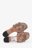 Christian Dior Canvas Leather Embroidered Dway Heeled Slides Size 35.5