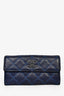 Pre-loved Chanel™ 2012-13 Blue Whipstitch Lambskin Long CC Wallet
