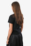 Isabel Marant Dark Grey Wool Tiger Print Calf Hair Short Sleeve Top Size 36