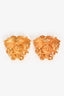 Versace Gold Tone Large Medusa Head Stud Earrings