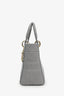 Christian Dior 2020 Grey Cannage Embroidered Canvas Small Lady D-Lite with Strap