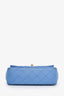 Pre-loved Chanel™ Blue Quilted Lambskin Mini Top Handle Rectangular Flap