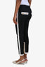 Balmain Black/White Gold Zipper Detail Crop Skinny Jeans Size 36