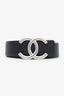 Pre-loved Chanel™ Black/Burgundy Leather Reversible CC Belt Size 75