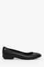 Pre-loved Chanel™ Black Leather CC Cap Toe Flats Size 36