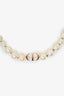 Christian Dior Gold Toned Pearl Logo Short Necklace