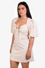 Frame Cream Cotton Tie Neck Dress Size M